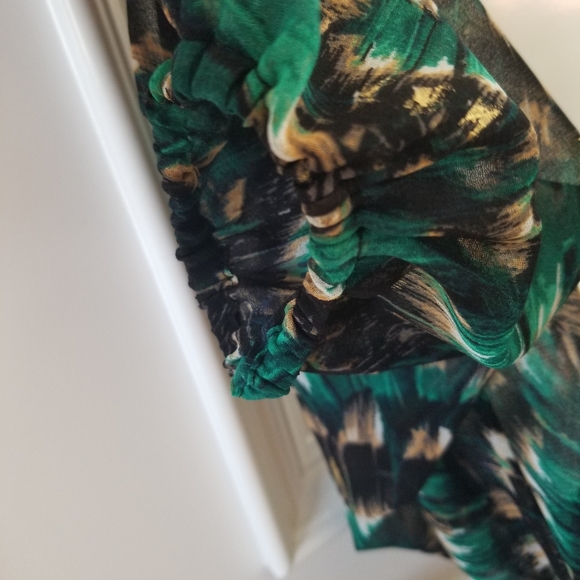WHBM Abstract Print Blouson Dress - Picture 8 of 14